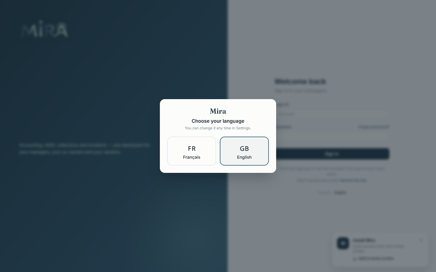 Mira Syndic — tableau de bord