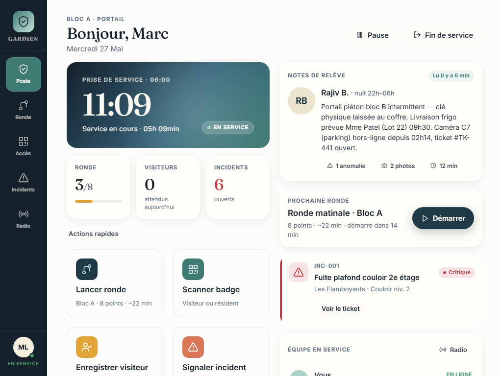 Mira Guard — poste de garde